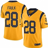Nike Men & Women & Youth Rams 28 Marshall Faulk Yellow Limited Color Rush Jersey,baseball caps,new era cap wholesale,wholesale hats